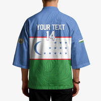 Uzbekistan Football Custom Kimono Come On White Wolves Flag Style - Wonder Print Shop