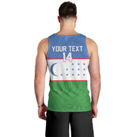 Uzbekistan Football Custom Men Tank Top Come On White Wolves Flag Style - Wonder Print Shop