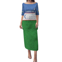 Uzbekistan Football Custom Puletasi Come On White Wolves Flag Style - Wonder Print Shop