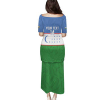 Uzbekistan Football Custom Puletasi Come On White Wolves Flag Style - Wonder Print Shop