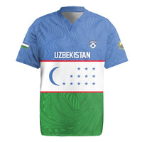 Uzbekistan Football Custom Rugby Jersey Come On White Wolves Flag Style - Wonder Print Shop
