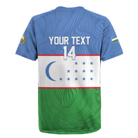 Uzbekistan Football Custom Rugby Jersey Come On White Wolves Flag Style - Wonder Print Shop