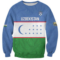 Uzbekistan Football Custom Sweatshirt Come On White Wolves Flag Style - Wonder Print Shop