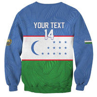 Uzbekistan Football Custom Sweatshirt Come On White Wolves Flag Style - Wonder Print Shop