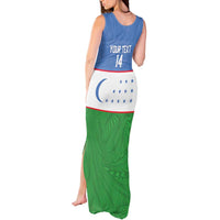 Uzbekistan Football Custom Tank Maxi Dress Come On White Wolves Flag Style - Wonder Print Shop