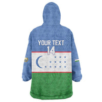Uzbekistan Football Custom Wearable Blanket Hoodie Come On White Wolves Flag Style - Wonder Print Shop