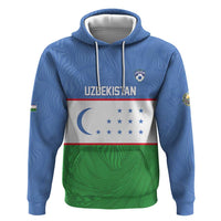 Uzbekistan Football Custom Zip Hoodie Come On White Wolves Flag Style - Wonder Print Shop