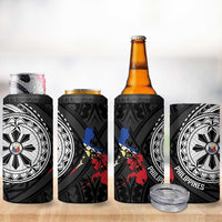Philippines Strong 4 in 1 Can Cooler Tumbler Filipino Map Polynesian Tattoo - Wonder Print Shop