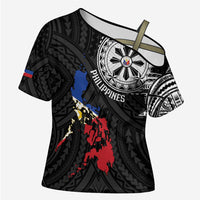 Philippines Strong Cross Shoulder Shirt Filipino Map Polynesian Tattoo - Wonder Print Shop
