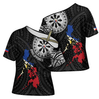 Philippines Strong Cross Shoulder Shirt Filipino Map Polynesian Tattoo - Wonder Print Shop