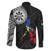 Philippines Strong Family Matching Long Sleeve Bodycon Dress and Hawaiian Shirt Filipino Map Polynesian Tattoo - Wonder Print Shop