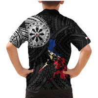 Philippines Strong Family Matching Mermaid Dress and Hawaiian Shirt Filipino Map Polynesian Tattoo - Wonder Print Shop