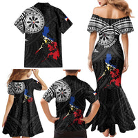 Philippines Strong Family Matching Mermaid Dress and Hawaiian Shirt Filipino Map Polynesian Tattoo - Wonder Print Shop