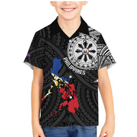 Philippines Strong Family Matching Mermaid Dress and Hawaiian Shirt Filipino Map Polynesian Tattoo - Wonder Print Shop