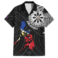 Philippines Strong Family Matching Off The Shoulder Long Sleeve Dress and Hawaiian Shirt Filipino Map Polynesian Tattoo - Wonder Print Shop