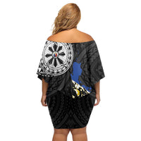 Philippines Strong Family Matching Off Shoulder Short Dress and Hawaiian Shirt Filipino Map Polynesian Tattoo - Wonder Print Shop