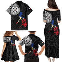 Philippines Strong Family Matching Puletasi and Hawaiian Shirt Filipino Map Polynesian Tattoo - Wonder Print Shop