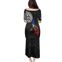 Philippines Strong Family Matching Puletasi and Hawaiian Shirt Filipino Map Polynesian Tattoo - Wonder Print Shop