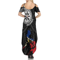Philippines Strong Family Matching Summer Maxi Dress and Hawaiian Shirt Filipino Map Polynesian Tattoo - Wonder Print Shop