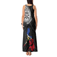 Philippines Strong Tank Maxi Dress Filipino Map Polynesian Tattoo - Wonder Print Shop