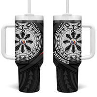 Philippines Strong Tumbler With Handle Filipino Map Polynesian Tattoo - Wonder Print Shop