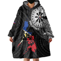 Philippines Strong Wearable Blanket Hoodie Filipino Map Polynesian Tattoo - Wonder Print Shop
