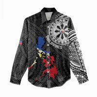 Philippines Strong Women Casual Shirt Filipino Map Polynesian Tattoo - Wonder Print Shop