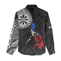 Philippines Strong Women Casual Shirt Filipino Map Polynesian Tattoo - Wonder Print Shop