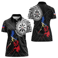 Philippines Strong Women Polo Shirt Filipino Map Polynesian Tattoo - Wonder Print Shop