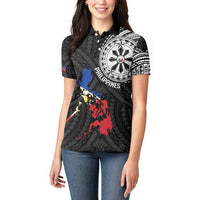 Philippines Strong Women Polo Shirt Filipino Map Polynesian Tattoo - Wonder Print Shop