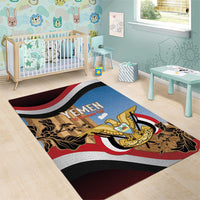 Personalised Yemen Independence Day Area Rug Awwam Temple With Coat Of Arms Proud - Wonder Print Shop