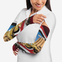 Personalised Yemen Independence Day Arm Sleeves Awwam Temple With Coat Of Arms Proud - Wonder Print Shop