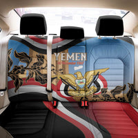 Personalised Yemen Independence Day Back Car Seat Cover Awwam Temple With Coat Of Arms Proud - Wonder Print Shop