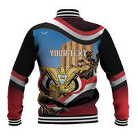 Personalised Yemen Independence Day Baseball Jacket Awwam Temple With Coat Of Arms Proud - Wonder Print Shop
