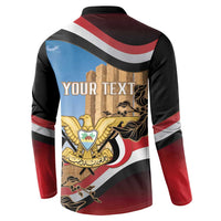 Personalised Yemen Independence Day Button Sweatshirt Awwam Temple With Coat Of Arms Proud - Wonder Print Shop