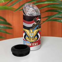 Personalised Yemen Independence Day 4 in 1 Can Cooler Tumbler Awwam Temple With Coat Of Arms Proud - Wonder Print Shop