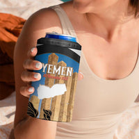 Personalised Yemen Independence Day 4 in 1 Can Cooler Tumbler Awwam Temple With Coat Of Arms Proud - Wonder Print Shop
