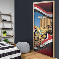 Personalised Yemen Independence Day Door Cover Awwam Temple With Coat Of Arms Proud - Wonder Print Shop