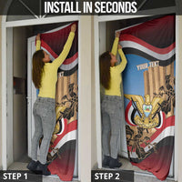Personalised Yemen Independence Day Door Cover Awwam Temple With Coat Of Arms Proud - Wonder Print Shop
