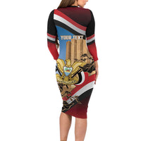Personalised Yemen Independence Day Family Matching Long Sleeve Bodycon Dress and Hawaiian Shirt Awwam Temple With Coat Of Arms Proud - Wonder Print Shop