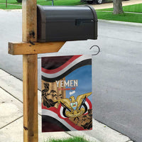 Personalised Yemen Independence Day Garden Flag Awwam Temple With Coat Of Arms Proud - Wonder Print Shop