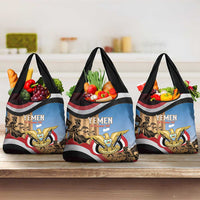 Personalised Yemen Independence Day Grocery Bag Awwam Temple With Coat Of Arms Proud - Wonder Print Shop