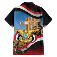 Personalised Yemen Independence Day Hawaiian Shirt Awwam Temple With Coat Of Arms Proud - Wonder Print Shop