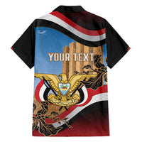 Personalised Yemen Independence Day Hawaiian Shirt Awwam Temple With Coat Of Arms Proud - Wonder Print Shop
