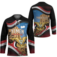 Personalised Yemen Independence Day Hockey Jersey Awwam Temple With Coat Of Arms Proud - Wonder Print Shop