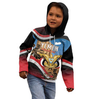 Personalised Yemen Independence Day Kid Hoodie Awwam Temple With Coat Of Arms Proud - Wonder Print Shop