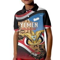 Personalised Yemen Independence Day Kid Polo Shirt Awwam Temple With Coat Of Arms Proud - Wonder Print Shop