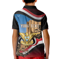 Personalised Yemen Independence Day Kid Polo Shirt Awwam Temple With Coat Of Arms Proud - Wonder Print Shop
