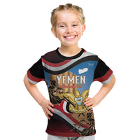 Personalised Yemen Independence Day Kid T Shirt Awwam Temple With Coat Of Arms Proud - Wonder Print Shop