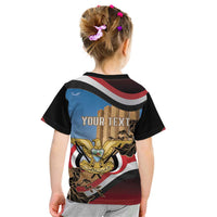 Personalised Yemen Independence Day Kid T Shirt Awwam Temple With Coat Of Arms Proud - Wonder Print Shop